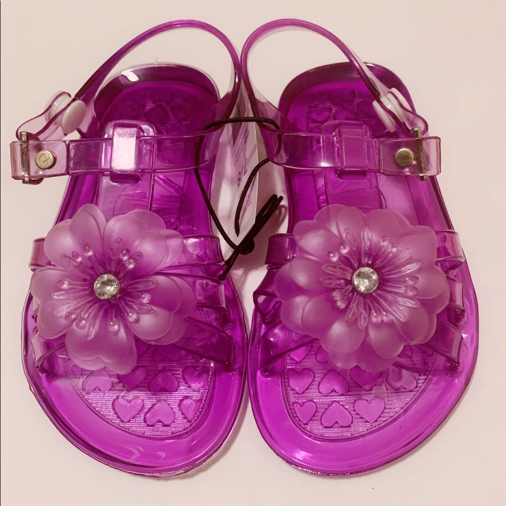 Purple jelly sandals with flower 🌸💜